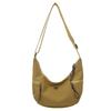 Moda Nova Cor Sólida Simples Bolsa Dumpling para Mulheres Estilo Japonês Grande Capacidade Elegante Bolsa de Ombro Versátil Casual Bolsa Transversal