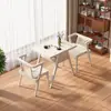 Juego de Mesa y Sillas Pequeñas para Balcón, Tres Piezas de Madera Maciza, Una Mesa y Dos Sillas, Mesa de Centro y Sillas Creativas para Ocio, Rectangular para Apartamentos Pequeños