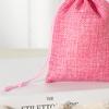 Bolsa de Lino Retro de Color Puro, Pantalones de Lino con Bolsillo de Solapa con Cordón, Bolsa de Regalo Pequeña Personalizable, Bolsa de Embalaje, Bolsa para Joyas