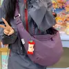 Bolsa Grande de Lona para Dumplings para Mujer, Simple Casual Versátil para Viaje, Bolso Cruzado de Hombro para Estudiantes, Deportes y Trayectos