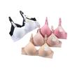 Suministro de fábrica, ropa interior para madres de mediana edad y mayores, sujetador tradicional de dos botonadura brillante, transpirable, cómodo e inalámbrico para mujeres
