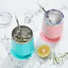 Europa y Estados Unidos para taza de huevo de 12 oz acero inoxidable 304 spray al vacío forma de U taza de cáscara de huevo swig copa creativa para vino tinto