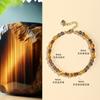 Cristal Amarillo Natural Torre Ojo de Tigre Anillo Pulsera Collar Juego de Tres Piezas para Mujer de Pulsera de Obsidiana Joyería