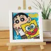 Presente Artesanal Pintura com Diamantes Brilhantes Brinquedo Educativo com Adesivos de Diamante e Porta-Retrato Peça de Exibição Criativa DIY