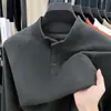 Camiseta para Hombre de Terciopelo Alemán de Doble Cara con Cuello Alto para Otoño e Invierno, Camiseta Básica de Moda Casual de Corte Holgado, Sudadera de Moda