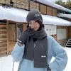Chapéu, Luvas, Cachecol, Conjunto de Três Peças à Prova de Frio e Quente para o Inverno com Proteção para as Orelhas, Chapéu de Lã Tricotado Fashionável Estilo Coreano para Mulheres