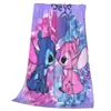 Manta Linda con Diseño de Stitch Suave y a Cuadros de Franela para el Hogar Manta Cálida para Arroparse Manta de Bebé Regalo