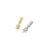 Fivela de fecho para pingente de pérolas de duas fileiras com micro cravação de zircônia em ouro 18K fivela de conexão de platina para contas de colar diy feitas à mão contas com furo meio