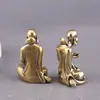 Buda Wuxiang de latão puro sentado em meditação, Arhat Wuxiang, objeto antigo sólido vintage, ornamento artesanal decorativo de mesa
