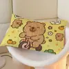 Funda de almohada cepillada de dibujos animados de capibara, individual, para estudiantes, neutral, de dormitorio, 48x74 cm, estampado infantil