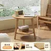 Mesa auxiliar mini moderna minimalista para uso doméstico, mesa lateral simple popular para sala de estar, balcón, mirador o lado del sofá, mesa redonda pequeña