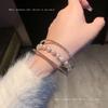Pulsera de Circonita Perla Diseño de Nicho Brazalete Apilable de Pedrería Estilo Frío Moda Versátil Temperamento Sentido Avanzado Joyería de Mano