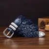 Cinturón Tejido Nuevo de Piel de Vaca de Primera Capa de 3.2 cm de Ancho para Hombre, Piel Genuina, Elegante Retro, Cinturón Casual Tejido de Nicho para Hombre