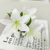 Flores de lírio artificiais, plantas em vaso, flores de seda, peças decorativas para salas de estar e mesas de jantar, arranjos florais para decoração de casa e de fundo de casamento