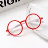 Gafas de Silicona Suave para Niños de 1 a 7 Años para Hombres y Mujeres Guardería Bebé Montura Redonda Lente para Tomar Fotos Espejo Decorativo sin Lente