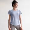 Traje de Ropa de Yoga de Malla para Mujer Ropa de Entrenamiento de Pilates Manga Corta Delgado Holgado Secado Rápido Running Deportes Fitness Top