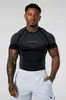 Nova Roupa Fitness Treinador Camiseta Esportiva Calça Legging Masculina Alta Elasticidade Roupa de Treinamento Manga Curta Roupa Fitness Secagem Rápida