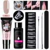 Set de pegamento para extensión de uñas de cristal para manicura de 7 piezas transfronterizo, herramientas para manicura de cabello lacio listas de fábrica