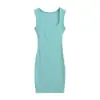 Vestido de U estilo resort francés para mujer, nuevo top sin mangas de verano estilo Hepburn que ciñe la cintura, vestido adelgazante de longitud media
