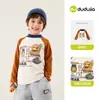[Antiestático] Camiseta de Manga Larga para Niños Dudu, Camiseta Base de Cuello Alto de Invierno para Niños, Top de Invierno para Bebés Niñas