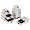 Caja de almacenamiento de joyas de mármol blanco al por mayor en stock, caja de anillos de varios tamaños, caja de cajón para pendientes, caja de embalaje de joyas