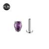 F-136 titânio 1.0/1.2 gotas de água grossas zircão lábio anel brincos lábio studs brincos tímpano corpo piercing jóias atacado