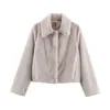 Ropa Europea y Americana Transfronteriza para Mujer AliExpress Venta Caliente Moda Casual Chaqueta de Felpa Marrón