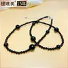 Collar elegante de cuentas negras a juego, hecho a mano en plata S925, cadena de clavícula para mujer, ágata negra natural, regalo