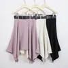 Saia Midi Irregular com Cinto Feiyuan para o Dia a Dia Primavera/Verão Cintura Alta Cor Sólida Saia de Verão com Acabamento de Luxo