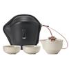 Juego de té de viaje Ruyao beige, portátil, para acampar al aire libre, de cerámica, taza exprés, una tetera, dos tazas individuales