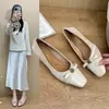 Zapatos Mary Jane de Cuña Oculta Puntera Cuadrada Estilo Francés para Mujer 2026 Primavera/Otoño Nuevos Versátiles con Faldas Corte Bajo Zapatos Pequeños de Piel