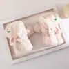 Guantes de Felpa con Tapa Plegable de Orejas de Conejo para Otoño e Invierno para Estudiantes, Guantes Lindos de Dibujos Animados de Medio Dedo para Mujeres, Guantes Cálidos con Pantalla Táctil para Adultos, Guantes de Invierno con Dedos Separados