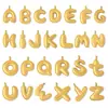 Colgante de Letra del Alfabeto Burbuja, Colgante DIY de Acero Inoxidable Chapado en Oro Pulido, Collar Elegante para Mujer, Colgante de Joyería de Acero de Titanio