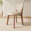 Cadeira de Jantar em Madeira Maciça Casa Moderna Estilo Creme Cadeira Estofada Banqueta de Jantar Hotel Negociação Leve Luxo Encosto Cadeira de Jantar