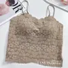 Nova Camisola de Renda Feminina Vem com Bojo Almofada Fixa Borda Ondulada Sem Aro de Aço Costas Beleza Interior Sexy