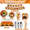 Nuevo Banner Naranja de Halloween Halloween Vaso de Papel Desechable Plato de Papel Servilleta de Papel Mantel Vajilla Set