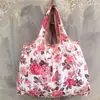 Grande Bolsa de Compras Portátil Dobrável para Supermercado Armazenamento Bolsa de Mercado Ecológica Bolsa para Compras Estilo Pastoral Estilo Cor Lisa