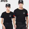 Conjunto de Camisetas de Uniforme de Seguridad Ropa de Trabajo para Guardia Uniforme de Entrenamiento de Protección Especial Uniforme de Verano para Guardia de Propiedad Cuello Redondo Uniforme de Acondicionamiento Físico
