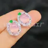 Brincos de Jade de Gelo Alto Atacado Prata 925 Banhada Agulha de Prata Inlaid Calcedônia Verde Ágata Modernos Brincos de Jade Femininos