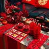 Nuevo Juego de Decoración de Mesa de Café para Sala de Estar Estilo Chino, Decoración de Ambiente de Boda, Mantel, Vajilla, Decoración de Habitación de Boda, Camino de Mesa, Tazas de Té