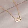 Collar de acero de titanio en tono dorado para mujer, no se decolora, lujo ligero, nicho, joyería de cadena para la clavícula, de alta gama, versátil, a la moda y para el temperamento