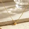Moderna Simple de Gama Alta Letra Frijol LUCKY Lucky Cadena para Clavícula de Acero de Titanio para Mujer Conjunto de Cadena Ligera de Lujo Nicho