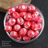 Accesorios de cuentas sueltas de cerámica de sandía pequeña con baño de luz, joyería DIY, cuentas de porcelana de calabaza pequeña, cuentas de cerámica semiacabadas, accesorios para pulseras de cuentas de cerámica