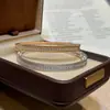 Pulsera de Diamantes de Círculo Completo con Borde de Perlas de Alta Gama Fanjia para Mujer, Pulsera Versátil de Lujo Ligero con Borde de Bolas Color Dorado Champaña Cielo Estrellado para Mujer