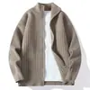 Nuevo Suéter Pulóver de Punto Rayado con Media Cremallera y Cuello Alto para Hombre Transfronterizo para Otoño e Invierno Ropa Casual Suéter para Hombre