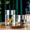 Florero Recto de Vidrio de Alto Borosilicato, Tanque de Peces para Plantas Verdes, Recipiente para Arreglos Florales, Maceta de Paisaje Hidropónico, Adorno de Vidrio