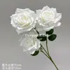 Flor artificial con 3 rosas de diamante y hojas, corazón de espuma, rosa de coleccionista, rosa de seda en plena floración para fotografía
