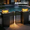 Luz solar de poste exterior impermeable LED de cuatro caras emisoras luz de jardín para casa villa balcón poste de puerta luz