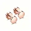 Pendientes populares de acero de titanio transfronterizos, ear cuffs de barra de disco redondo, modernos y a la moda, superventas en Amazon, Temu y AliExpress