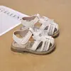 Zapatos de Princesa de Malla con Lazo Estilo Coreano para Niñas Modelo Verano 2026 Sandalias Cerradas Antideslizantes de Suela Suave para Niños